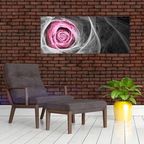 Obraz - Abstraktné ruže, fuchsiová (120x50 cm)