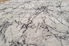 Mramorový koberec Plush Deluxe – sivo-biely shaggy s vysokým vlasom Rozmer: 50x80 cm
