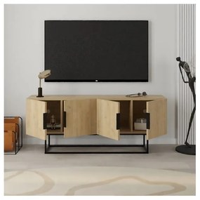 TV stolík v dekore duba v prírodnej farbe 140x55 cm Titan – Marckeric