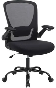 SONGMICS kancelárska stolička, ergonomická počítačová stolička, čierna