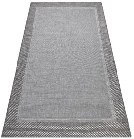 Šnúrkový koberec SIZAL BOHO 46201575 s rámom, sivý