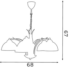 Luster na reťazi KORFU 5xE27/60W/230V