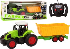 LEAN Toys RC traktor s prívesom 1:16 zelený s diaľkovým ovládaním