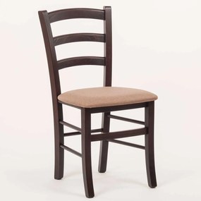 Stima stolička PAYSANE s čalúneným sedákom Vyberte odtieň ->: Wengé, Vyberte látku ->: LUX Camel 2