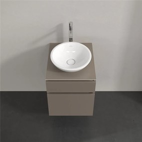VILLEROY &amp; BOCH Legato závesná skrinka pod umývadlo na dosku (umývadlo v strede), 2 zásuvky, 450 x 500 x 550 mm, Truffle Grey, B56600VG