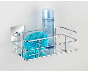 WENKO 23854800-Polica TURBO-LOC QUADRO ED. 24x14,5 cm nerezová oceľ/lesklý chróm