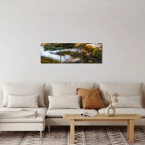 Obraz potôčiku (s hodinami) (90x30 cm)