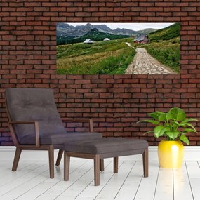 Obraz - Horská krajina s domčekmi (120x50 cm)