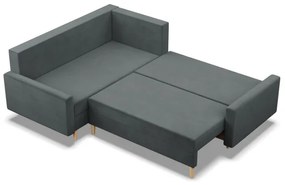 Rohová rozkladacia sedačka BLANK Elegant ľavá, tmavosivá