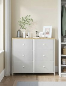 Komoda so zásuvkovými boxmi HESTO 80x71 cm, dub/biela