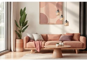 Závesné svietidlo Riffle Square, 3x medové sklenené tienidlo, b, o