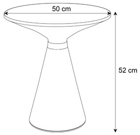 OKRÚHLY KONFERENČNÝ STOLÍK ELLINE ZLATÝ NEREZ + BIELY MRAMOR