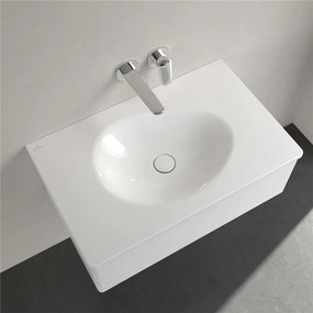 VILLEROY &amp; BOCH Antao umývadlo na skrinku bez otvoru, bez prepadu, 800 x 500 mm, biela alpská, s povrchom CeramicPlus, 4A7583R1