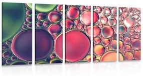 5-dielny obraz abstraktné kvapky oleja - 100x50