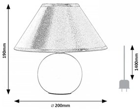 RABALUX Stolová keramická lampa ARIEL, 1xE14, 40W, sivá