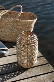 IB Laursen Lucerna na sviečku COASTAL LIGHT z morskej trávy 37x20 cm