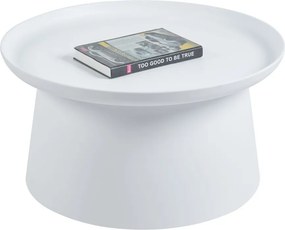 Dekorstudio Okrúhly plastový kávový stolík 70cm - biely