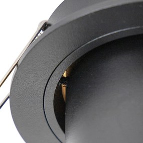 Sada 6 moderných zapustených bodových svetiel čierna okrúhla naklápacia - Installa