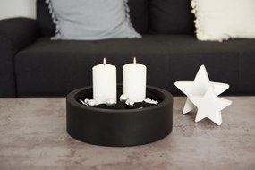 Miska na dekorácie CIRCULO, sklolaminát, Ø 30 cm, antracit