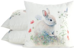 VEĽKONOČNÁ DEKORAČNÁ OBLIEČKA NA VANKÚŠ EASTER63 45X45 CM VZOROVANÁ