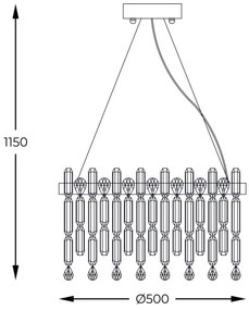 Zuma Line 9867-500 - Luster na lanku CROWN 6xE14/40W/230V zlatá