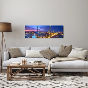 Obraz - Modré nebo nad Berlínom (s hodinami) (90x30 cm)