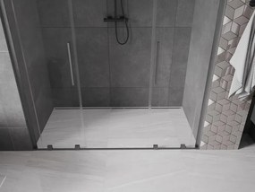 Mexen Velar L Duo, posuvné sprchové dvere do otvoru 170 cm, 8mm číre sklo, grafit brúsený, 871-170-003-02-66