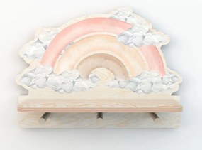 Polička do detskej izby dúha ružová