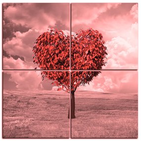 Obraz na plátne - Srdce v tvare stromu - štvorec 3106QE (60x60 cm)