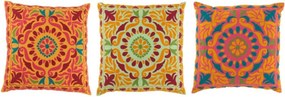 Set 3 farebných bavlnených vankúšov Orient - 48 * 48 * 11 cm
