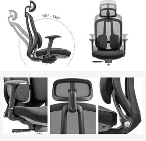 Ergonomická sieťovaná kancelárska stolička MOSH Airflow 616 – čierna