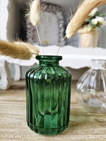 Zelená sklenená dekoračná vázička / svietnik Tilli - Ø 6*10 cm