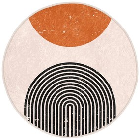 Oranžovo-krémový prateľný okrúhly koberec vhodný pre robotické vysávače ø 80 cm Comfort – Mila Home