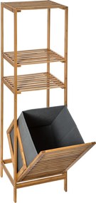 Polička do kúpeľne s košom na bielizeň Dawson, hnedá/sivá