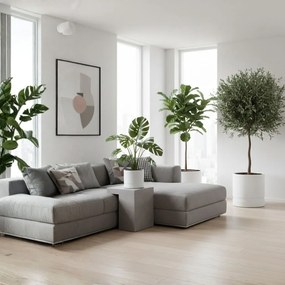 PLASTOVÝ KVETINÁČ LUNA CYLINDER 43,5X38 CM BIELA