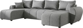 Rozkladacia obojstranná sedacia súprava do U SEVIO 311x145 cm, sivá + 2 vankúšiky ZDARMA