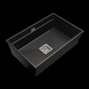 Gamma Decor 7050, 1-komorový granitový drez 700x470x220 mm, čierna, GMA-ZLE000107
