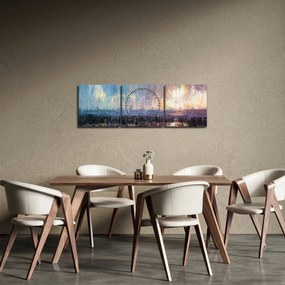 Obraz - Abstrakcia (s hodinami) (90x30 cm)