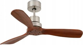 Stropný ventilátor Faro Mini Lantau S DC, nikel/orech, 13 m², diaľkové ovláda