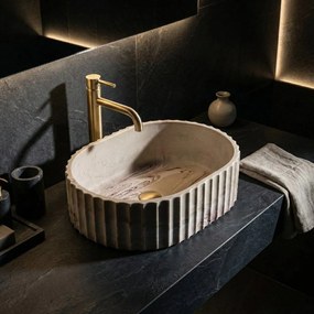 Rea Margaret Gio, umývadlo na dosku 495×355×155 mm, béžová – imitácia kameňa, REA-U3522