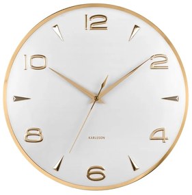 Karlsson 6017WH dizajnové nástenné hodiny biele,priemer  40 cm