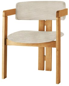 Jedálenská stolička CO z masívu svetlá béžová/dub