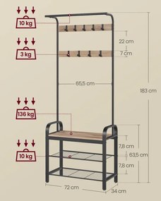 Vešiakový stojan s botníkom HSR040K02
