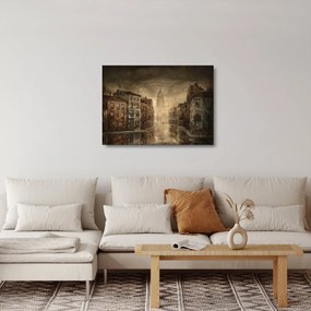 Sklenený obraz - Maľba mesta (70x50 cm)