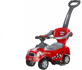 LEAN CARS Detské odrážadlo kupé s vodiacou rúčkou červené