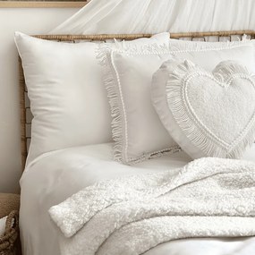 Vankúš srdca Boho biela 44cm