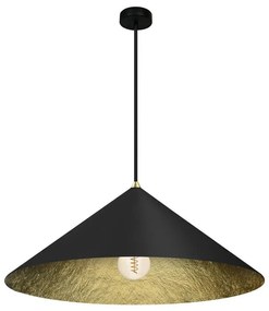 Luster na lanku FUJI 1xE27/60W/230V pr. 50 cm čierna/zlatá