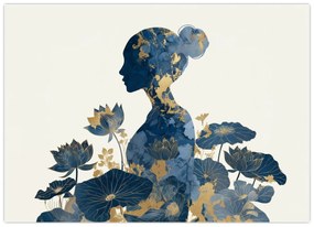 Obraz - Mramorový profil ženy (70x50 cm)