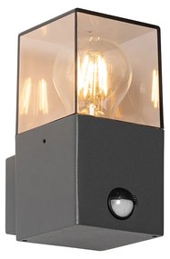 Vonkajšia nástenná lampa tmavosivá s pohybovým senzorom IP44 - Dánsko