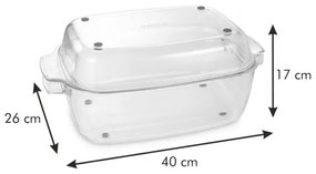TESCOMA Pekáč s poklopom GrandCHEF 40 x 26 cm, sklenený , L